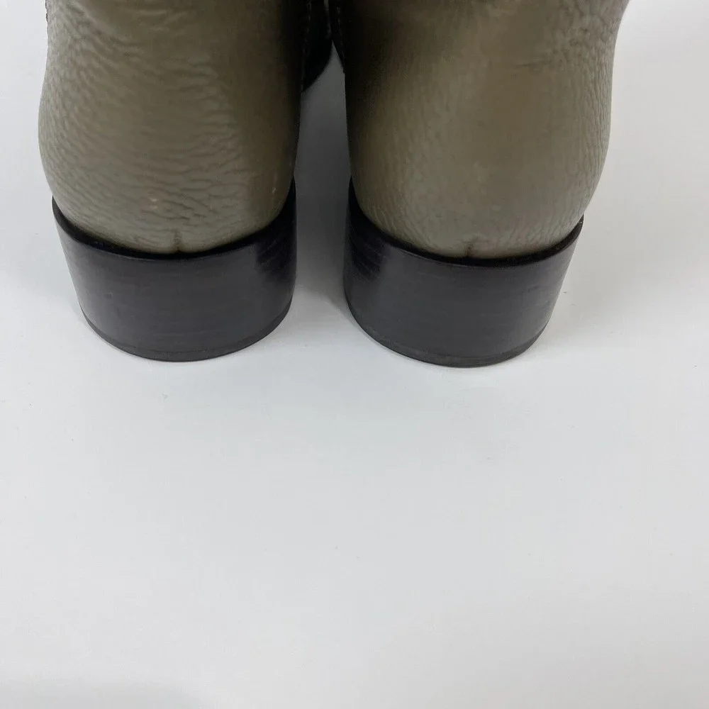 Tory Burch Junction Riding Boot Greenish Gray Low Heal - Picture 9 of 12